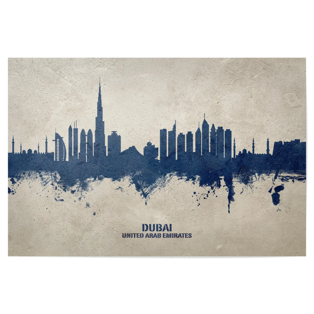 Dubai Nights 1p Bild Bilder Skyline von Dubai auf Leinwand Wandbild Poster 
