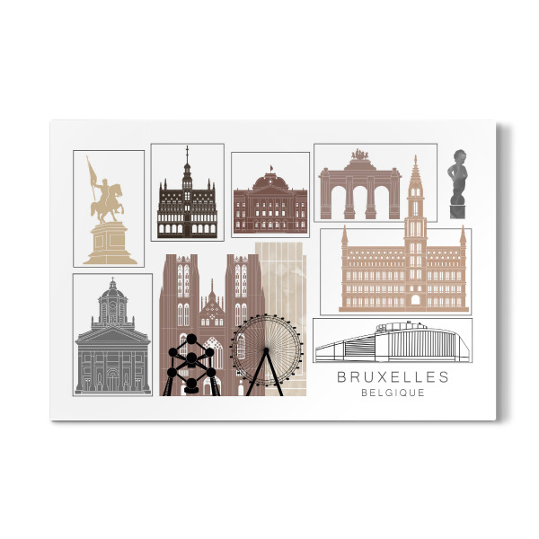 Galerie-Print "Brussels skyline black & brown" 30x20 cm artboxONE