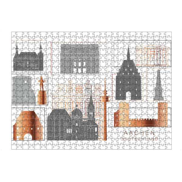 Puzzle Ravensburger "Aachen skyline copper" artboxONE - Städte,Reise,Architektur,Kartografie