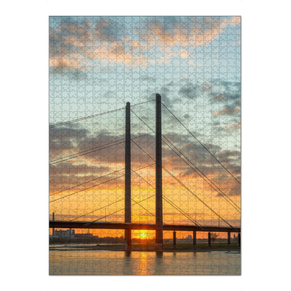 Puzzle Ravensburger "Düsseldorf Rheinkniebrücke" artboxONE - Städte,Reise,Architektur,Städte / Düsseldorf