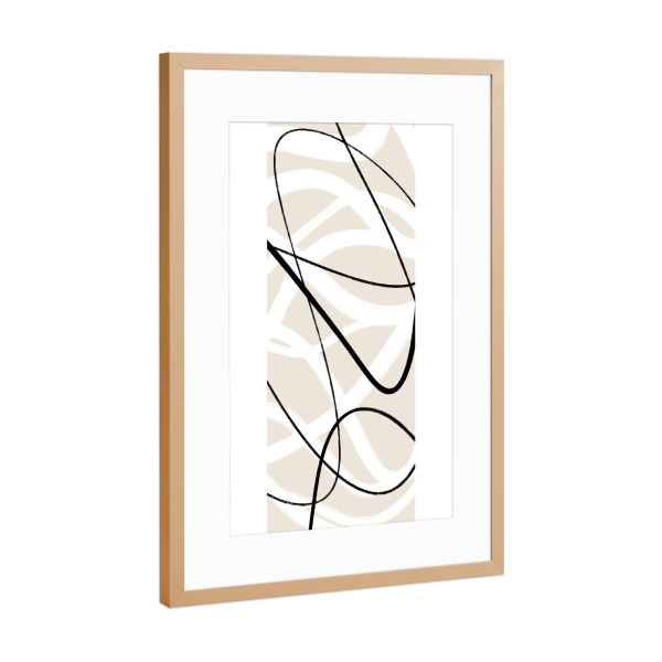 Poster mit Rahmen Kupfer "Scribbled Middle" artboxONE - Abstrakt - Abstrakte kunst,Line art,Abstract,Abstrakt,Linien,Beige
