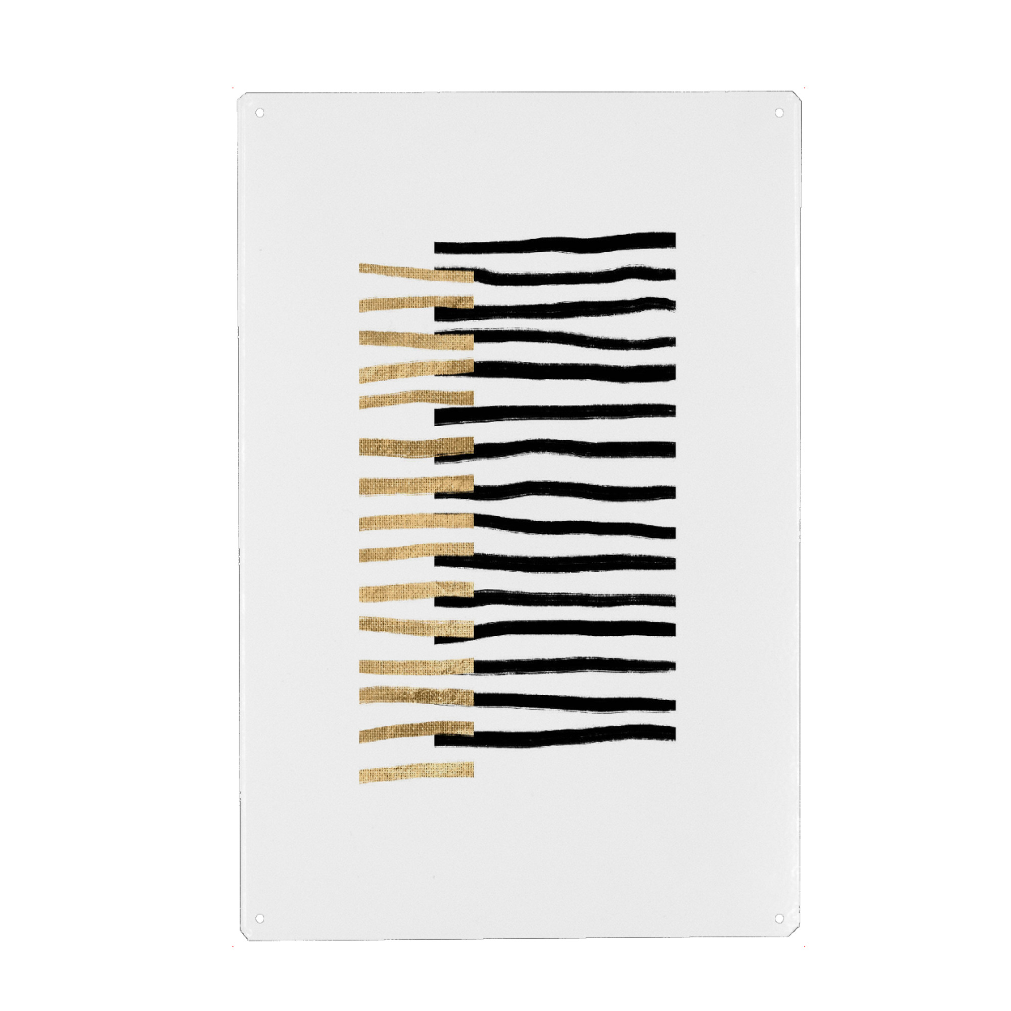 Metall Poster "Gold on Black Lines" artboxONE - Abstrakt