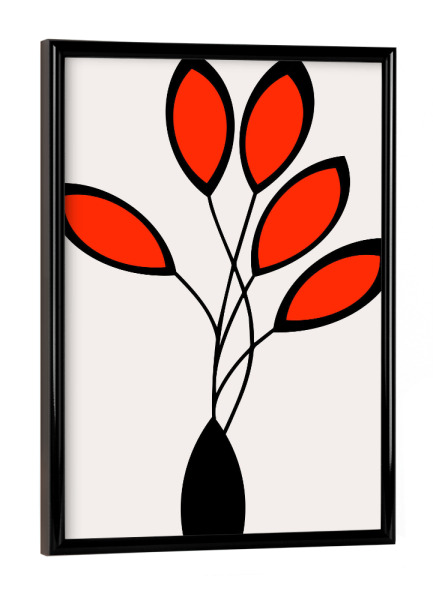 Poster mit schwarzem Rahmen "Cinco Rojo" artboxONE - Natur,Floral,Abstrakt