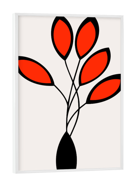 Poster mit weißem Rahmen "Cinco Rojo" artboxONE - Natur,Floral,Abstrakt