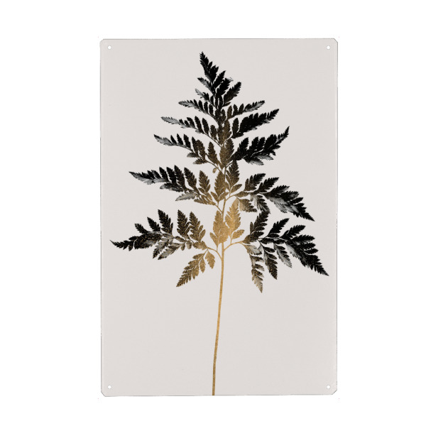Metall Poster "Black Fern" artboxONE - Natur,Floral,Abstrakt - Pflanze,Farn,Plant,Blätter,Abstract,Abstrakt,Minimal,Minimalistisch,Nature,Natur