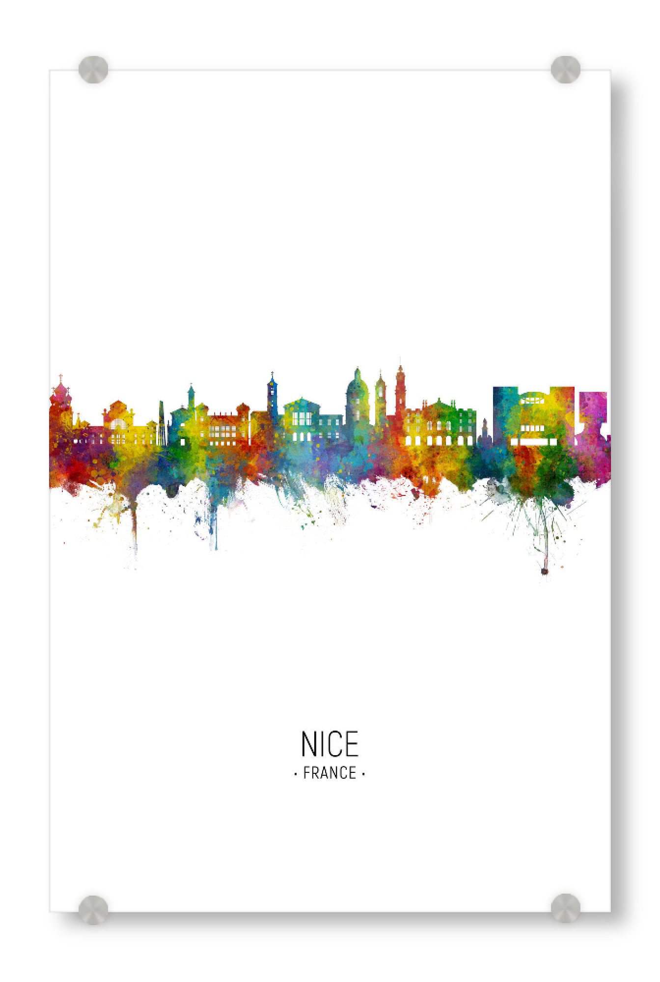 Acrylglasbild "Nice France Skyline Portrait" artboxONE - Städte