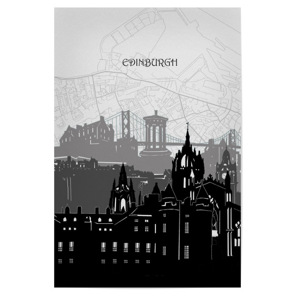 Poster "Edinburgh cityscape map" artboxONE - Städte,Reise,Architektur,Kartografie