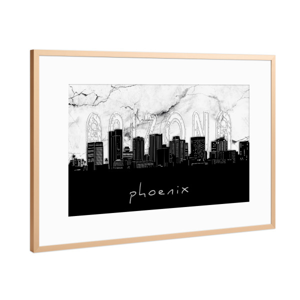 Poster mit Rahmen Kupfer "Phoenix skyline marble" artboxONE - Städte,Reise,Architektur,Marmor