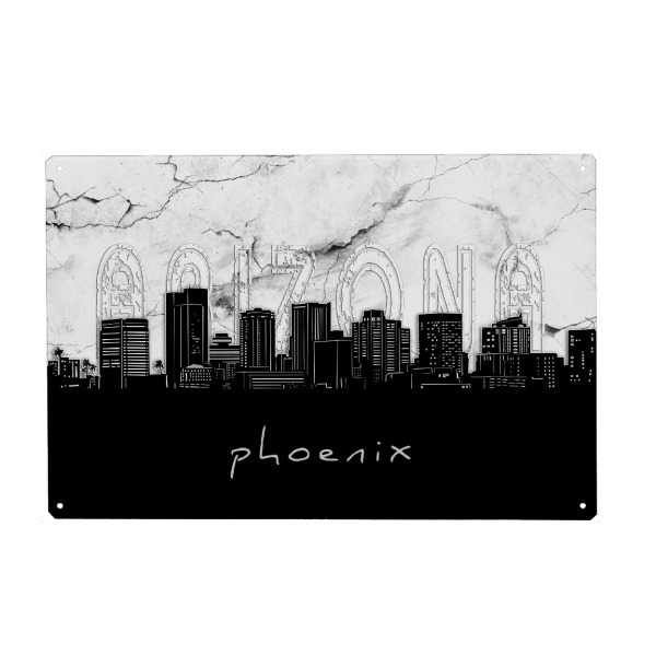 Metall Poster "Phoenix skyline marble" artboxONE - Städte,Reise,Architektur,Marmor