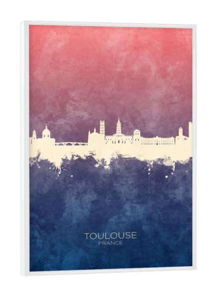 Poster mit weißem Rahmen "Toulouse France Skyline BlueRose" artboxONE - Städte