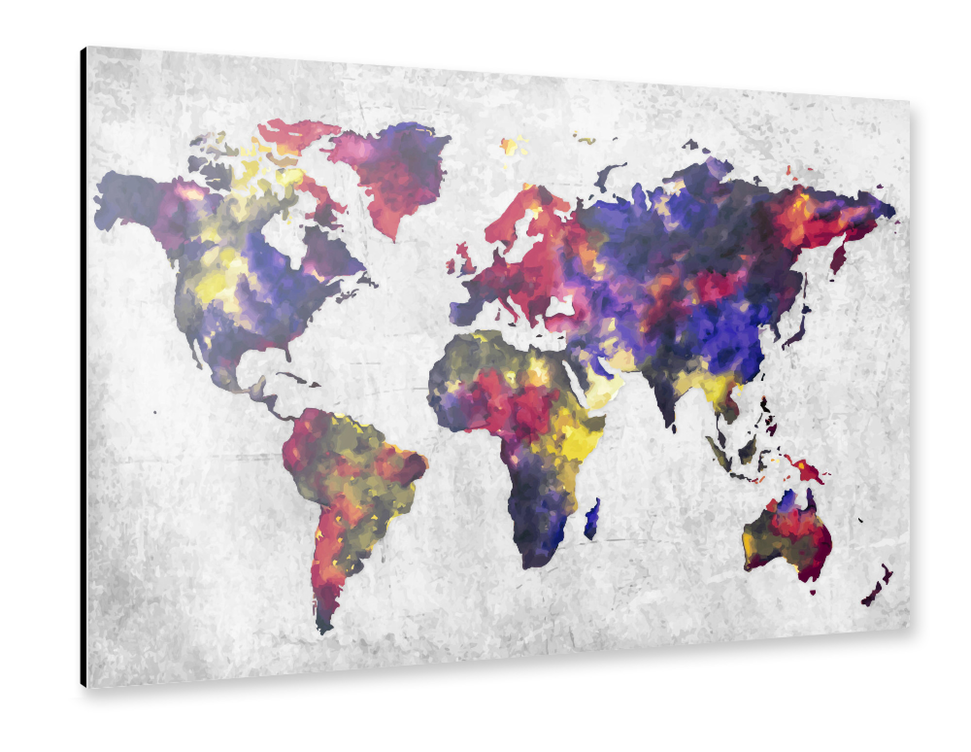 Alu-Dibond "World Map 3 Colorful (matart)" 75x50 cm artboxONE