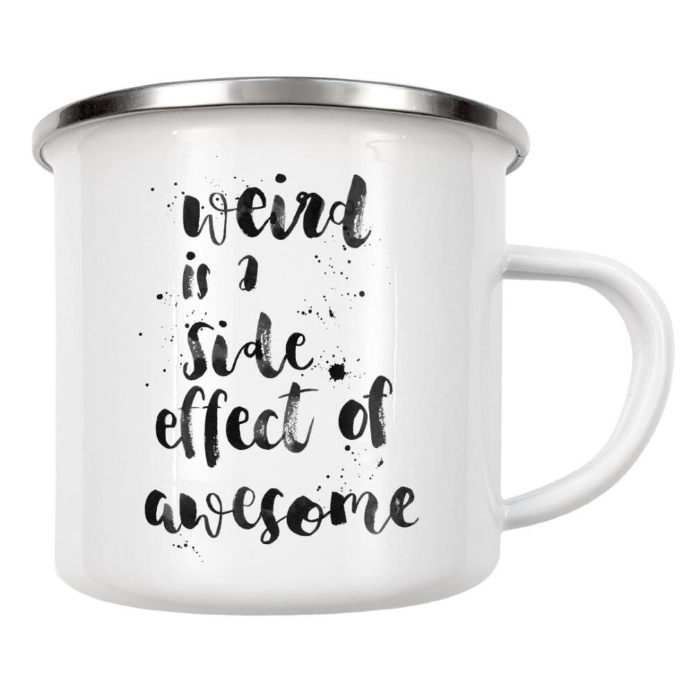 Emaille Tasse "Side effect" artboxONE - Typografie,Schwarzweiß