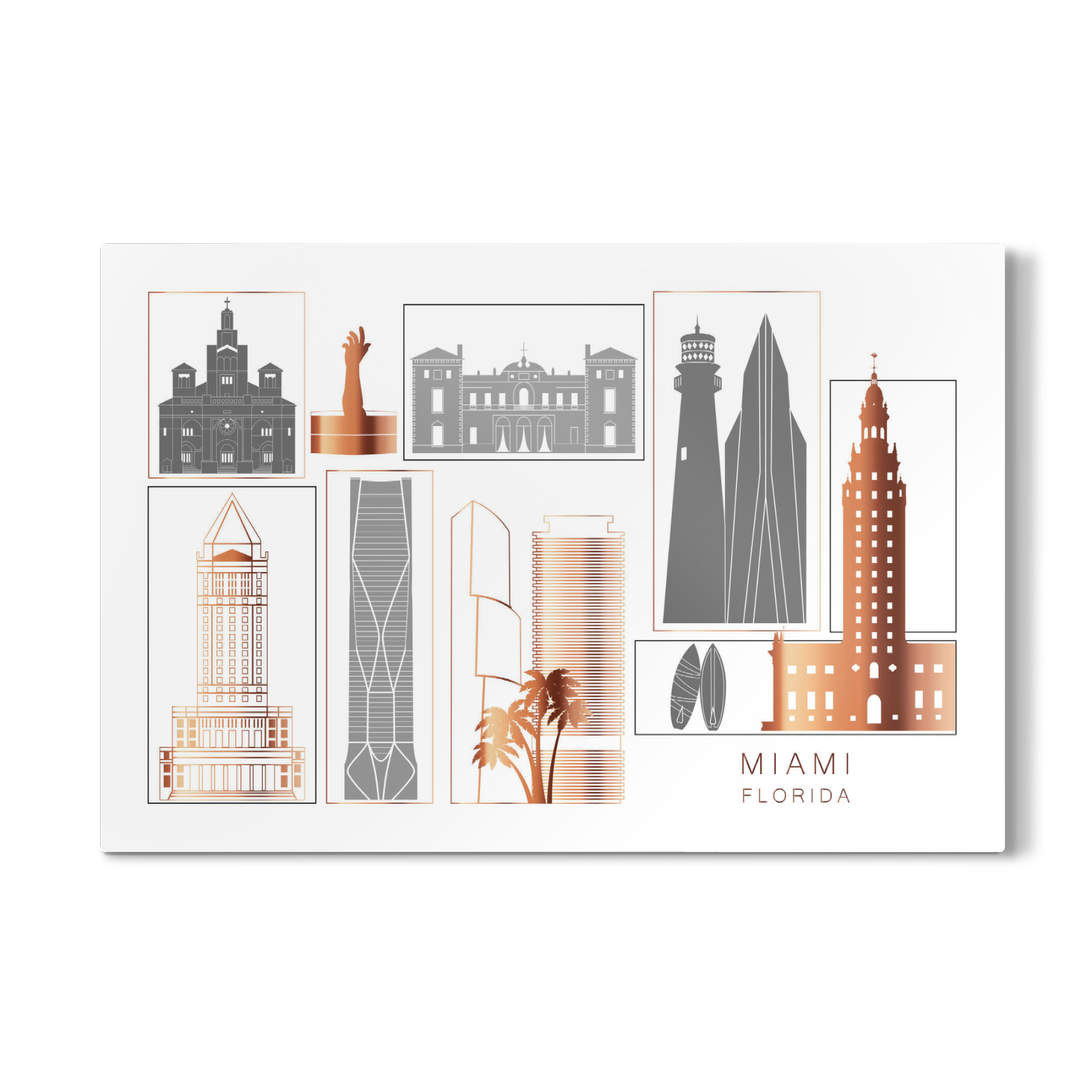 Galerie-Print "Miami skyline copper" 75x50 cm artboxONE