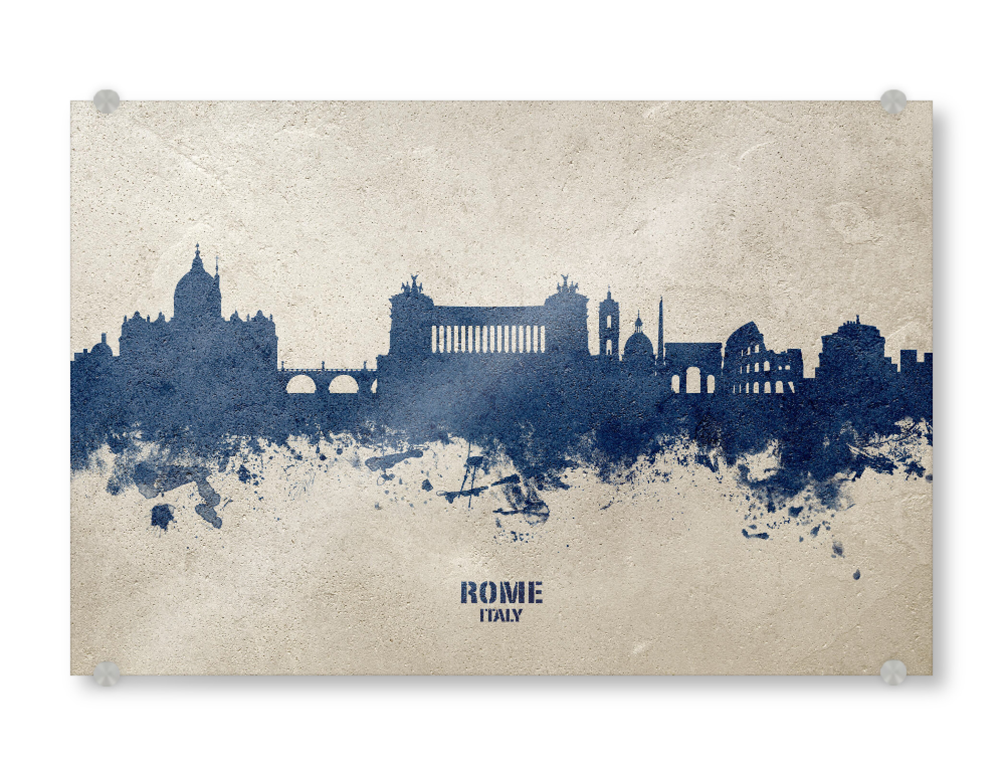 Acrylglasbild "Rome Italy Skyline PaintBlue" artboxONE - Städte,Städte / Rom