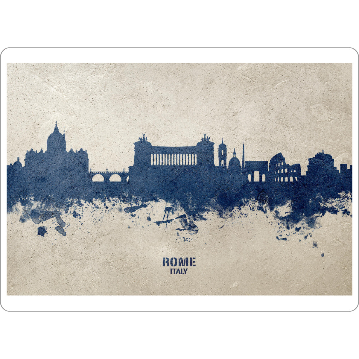 Tischset "Rome Italy Skyline PaintBlue" artboxONE - Städte,Städte / Rom - Rome,Italy,Skyline,Cityscape,Stadtbild,Watercolor,City,Stadt,Rom,Italien