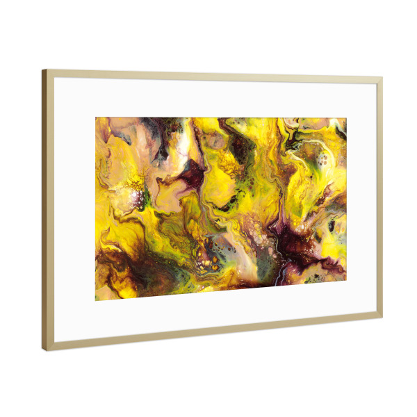 Poster mit Rahmen Gold "Kaysymoon Bernstein" artboxONE - Natur,Abstrakt,Weihnachten,Marmor,Galaxy