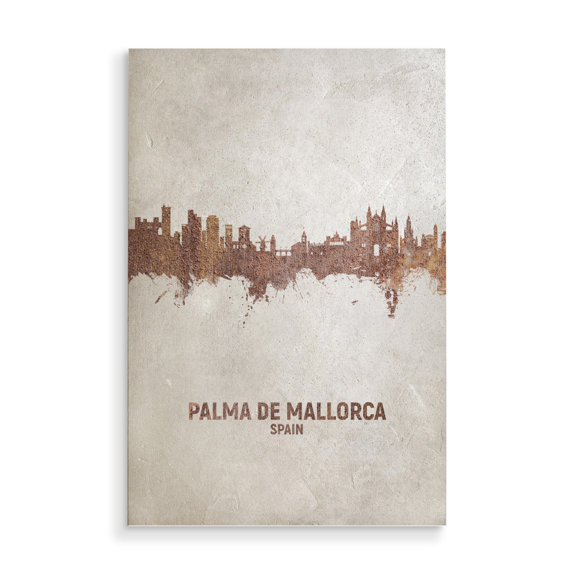 Holzbild "Palma de Mallorca Skyline Rust" artboxONE - Städte