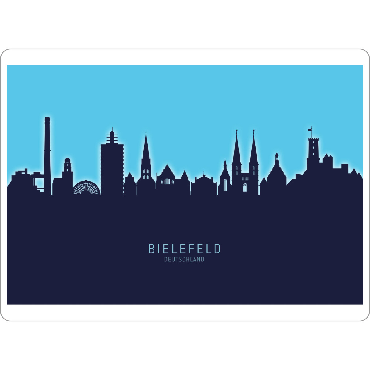 Tischset "Bielefeld Skyline Glow Blue" artboxONE - Städte