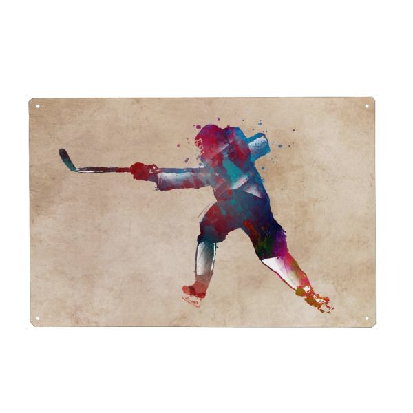 Holzbild "Hockey" artboxONE - Sport - Sport,Active,Sports,Player,Team,Hockey,Ice hockey,Eis,Ice