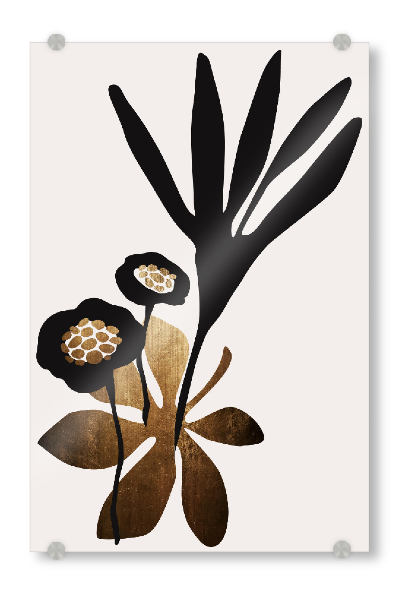 Acrylglasbild "Blossom Beauty in Gold" artboxONE - Natur,Floral,Abstrakt