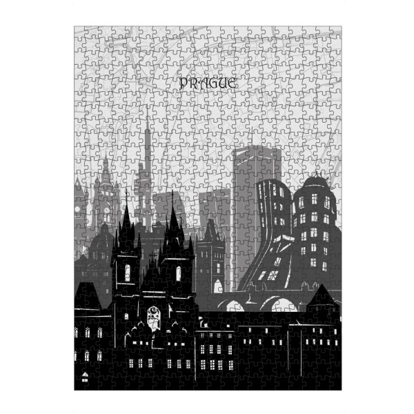 Puzzle Ravensburger "Prague cityscape map" artboxONE - Städte,Reise,Architektur,Städte / Prag,Kartografie