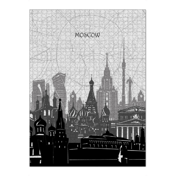 Puzzle Ravensburger "Moscow cityscape map" artboxONE - Städte,Reise,Architektur,Kartografie