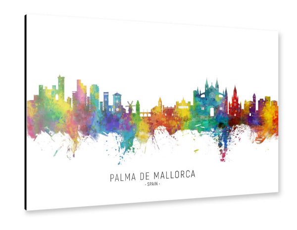Alu-Dibond "Palma de Mallorca Skyline txt" 30x20 cm artboxONE