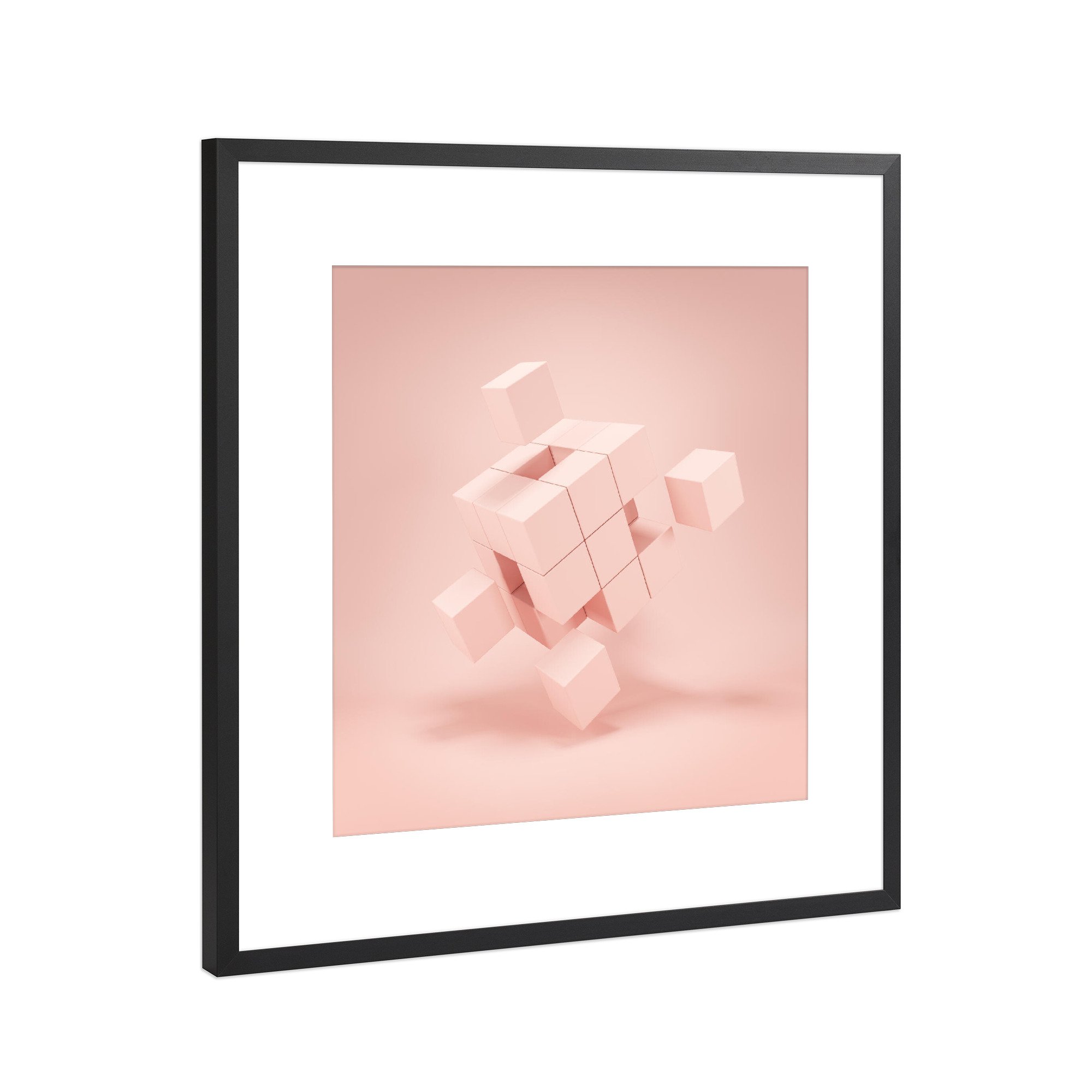 Poster mit Rahmen Schwarz (Metallic) "Abstract Cube" artboxONE - Abstrakt,Geometrie