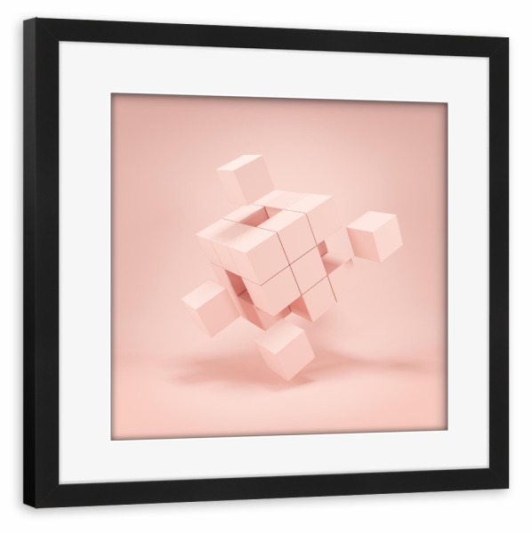 Poster mit Rahmen schwarz "Abstract Cube" artboxONE - Abstrakt,Geometrie