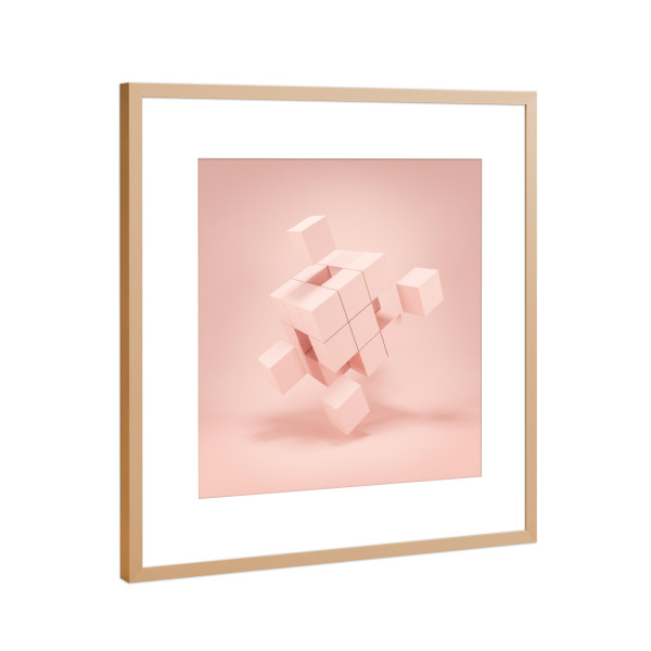 Poster mit Rahmen Kupfer "Abstract Cube" artboxONE - Abstrakt,Geometrie