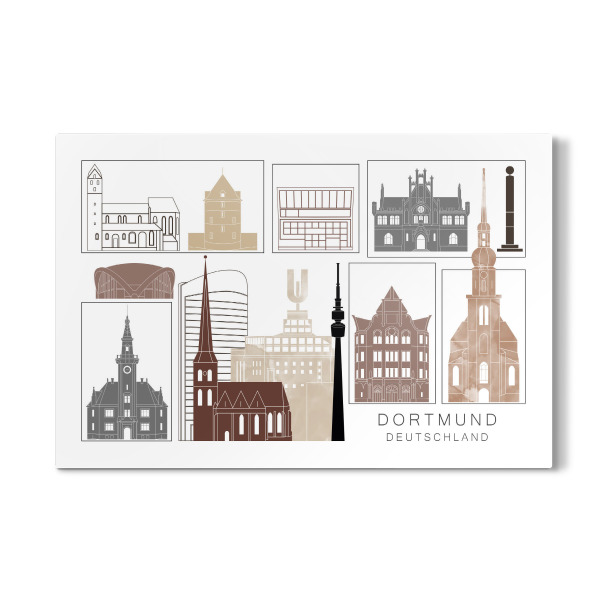 Galerie-Print "Dortmund skyline black & brown" 30x20 cm artboxONE