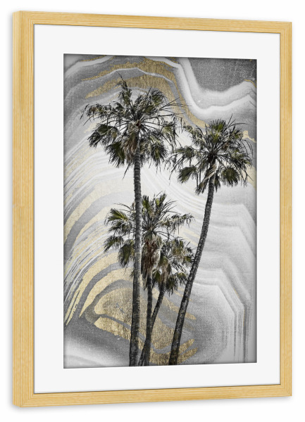 Poster mit Rahmen kiefer "MODERNE KUNST Palmenidyll" artboxONE - Natur,Reise / Strand und Meer