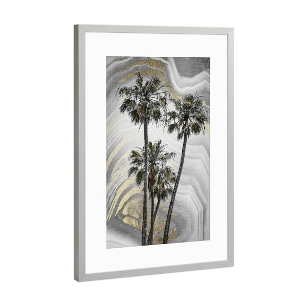 Poster mit Rahmen Silber "MODERNE KUNST Palmenidyll" artboxONE - Natur,Reise / Strand und Meer