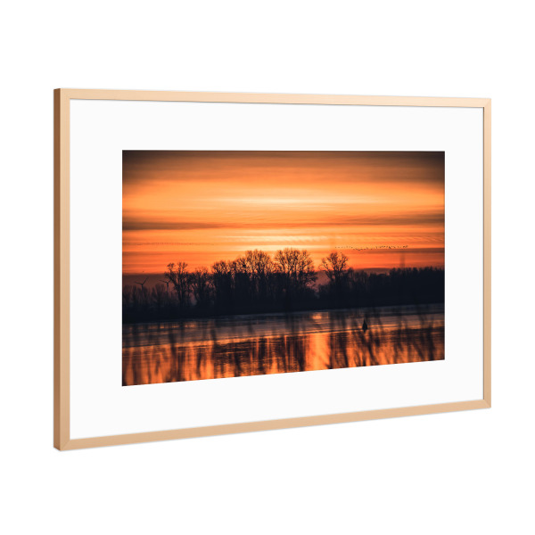 Poster mit Rahmen Kupfer "Morgens am Wasser" artboxONE - Natur,Tiere