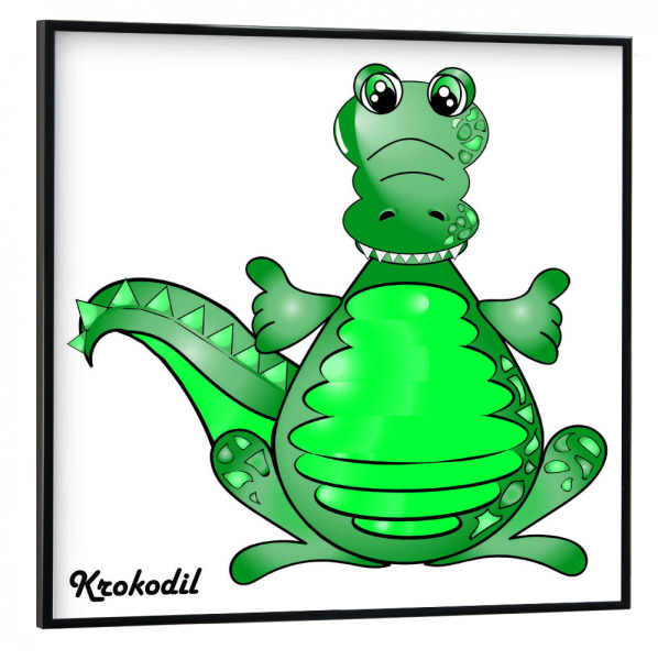 Poster mit schwarzem Rahmen 30x30 cm "Krokodil Afrika" artboxONE - Für Kinder,Tiere,Comic