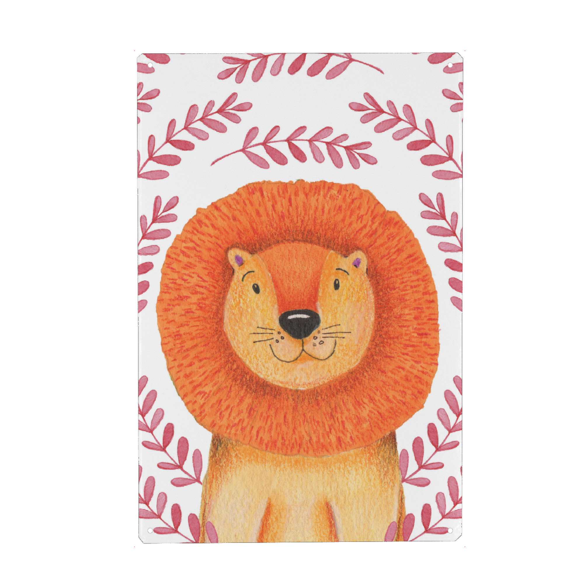 Metall Poster "Kinderlöwe" artboxONE - Natur,Floral,Für Kinder,Tiere,Abstrakt