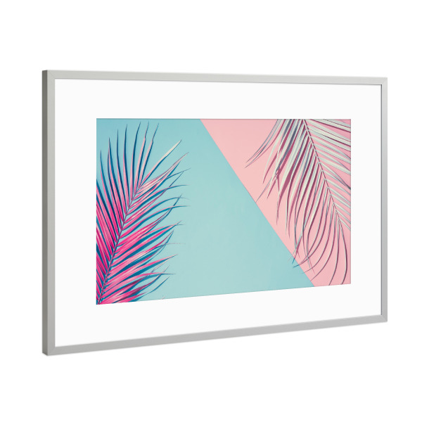 Poster mit Rahmen Silber "Abstract palm leaves" artboxONE - Natur,Floral,Abstrakt