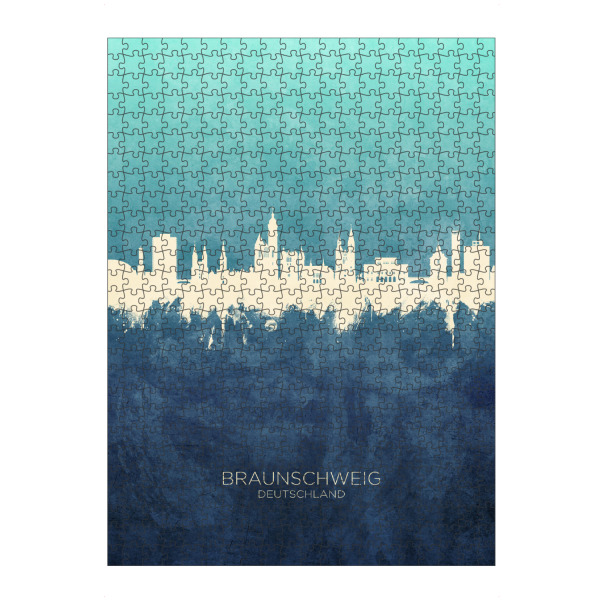 artboxONE Puzzle "Braunschweig Skyline NavyCyan" artboxONE - Städte