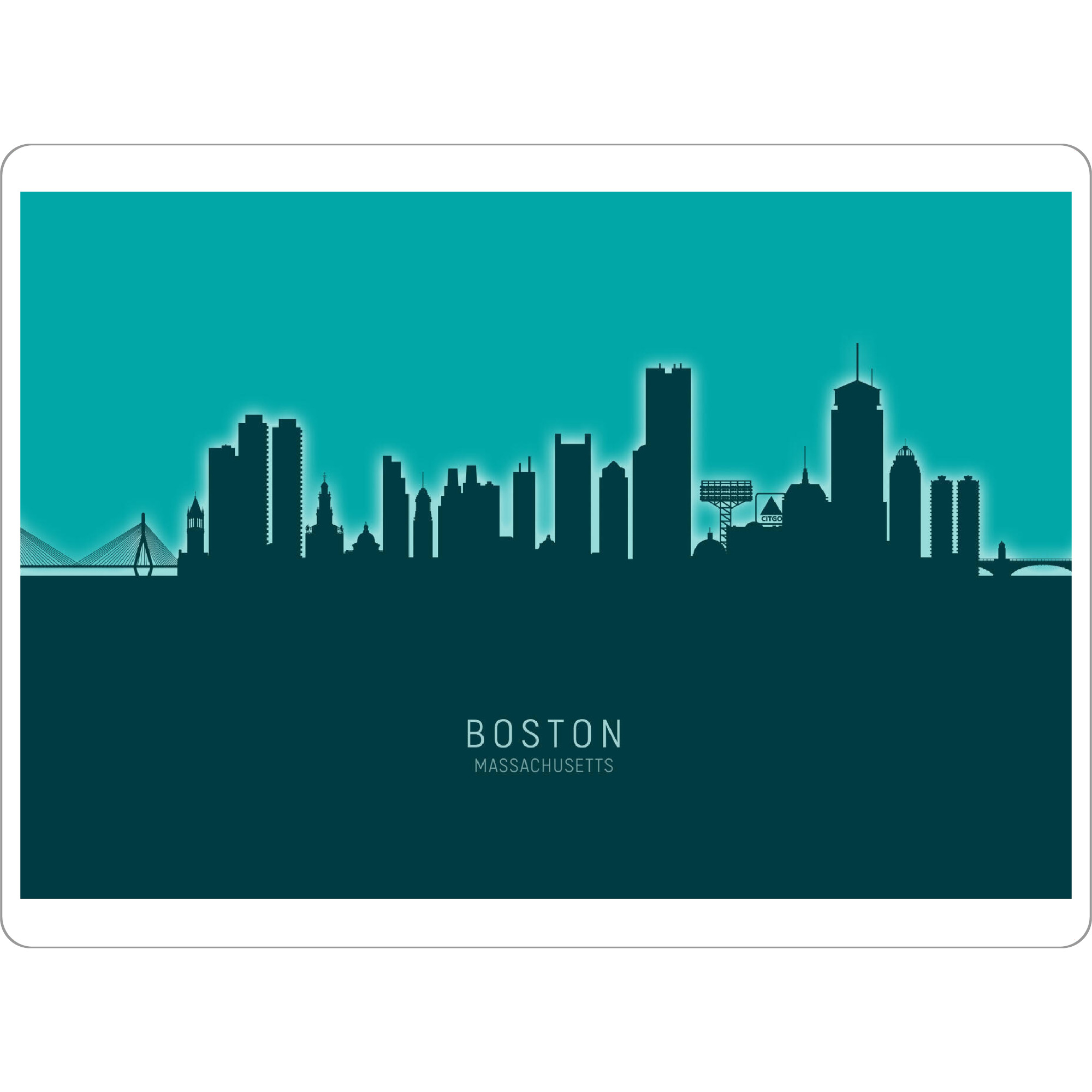 Tischset "Boston Skyline Glow Teal" artboxONE - Städte,Städte / Boston