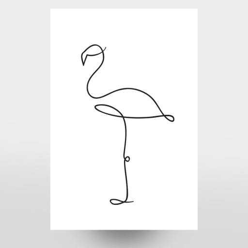 Line art Flamingo