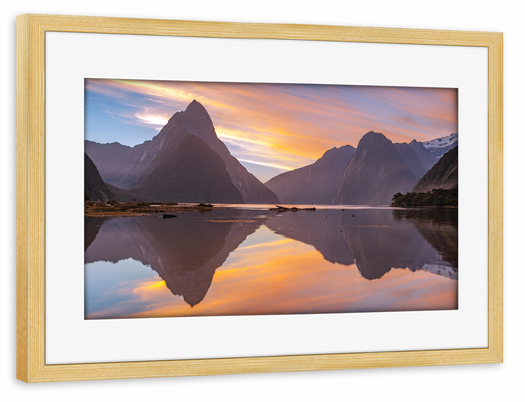 Poster mit Rahmen kiefer "Berge im Abendlicht" artboxONE - Natur,Reise,Reise / Länder