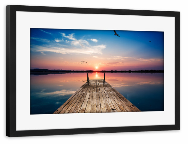 Poster mit Rahmen schwarz "Steg mit Aussicht" artboxONE - Natur,Reise,Tiere,Reise / Strand und Meer