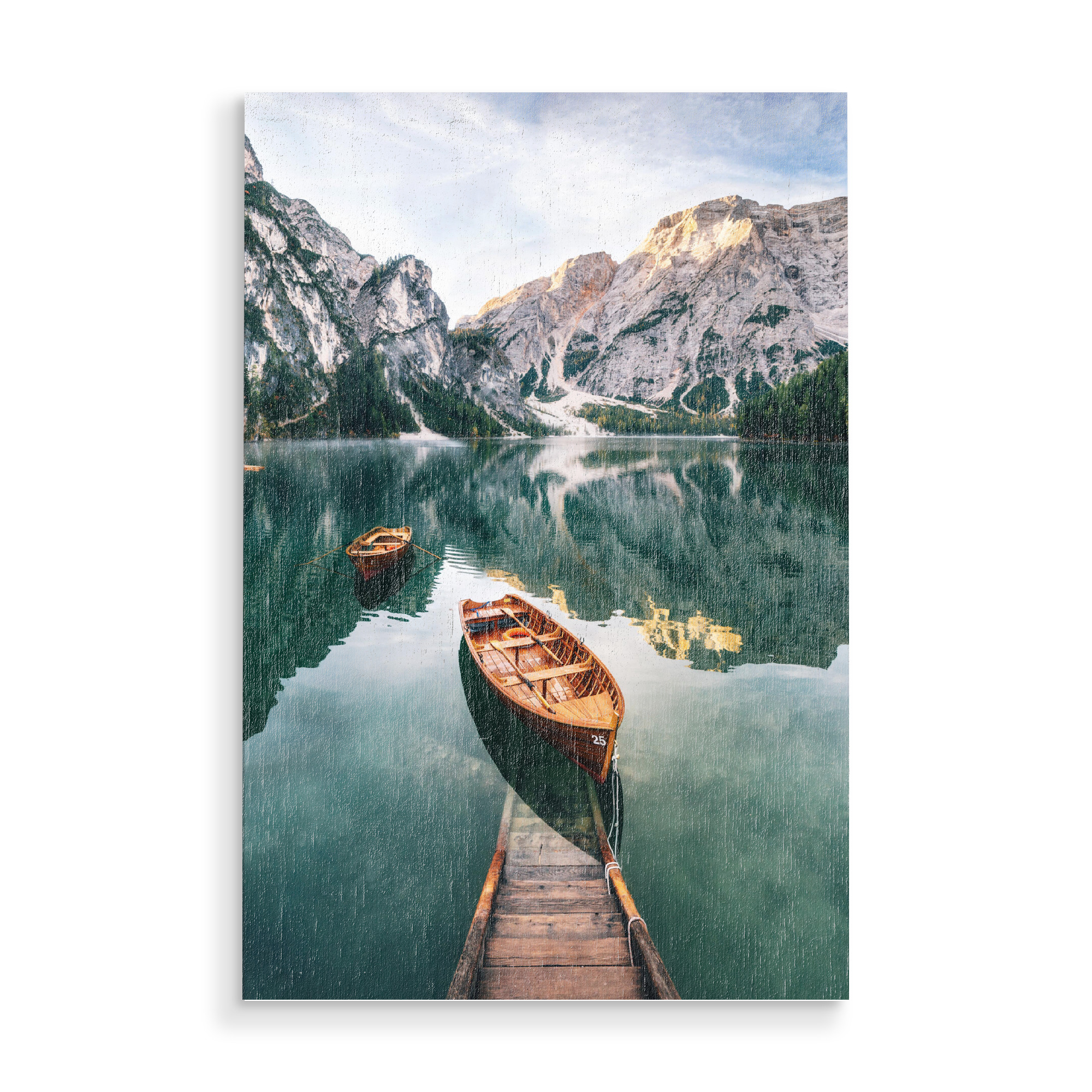 Holzbild "Boat in a lake" artboxONE - Natur,Reise,Reise / Länder