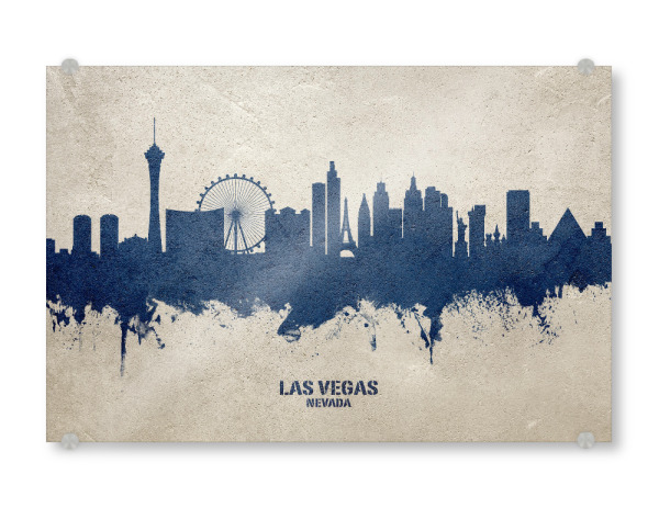 Acrylglasbild "Las Vegas Nevada Skyline PaintBlue" artboxONE - Städte,Städte / Las Vegas