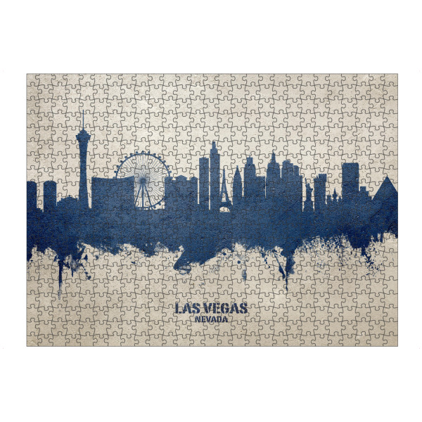 Puzzle Ravensburger "Las Vegas Nevada Skyline PaintBlue" artboxONE - Städte,Städte / Las Vegas