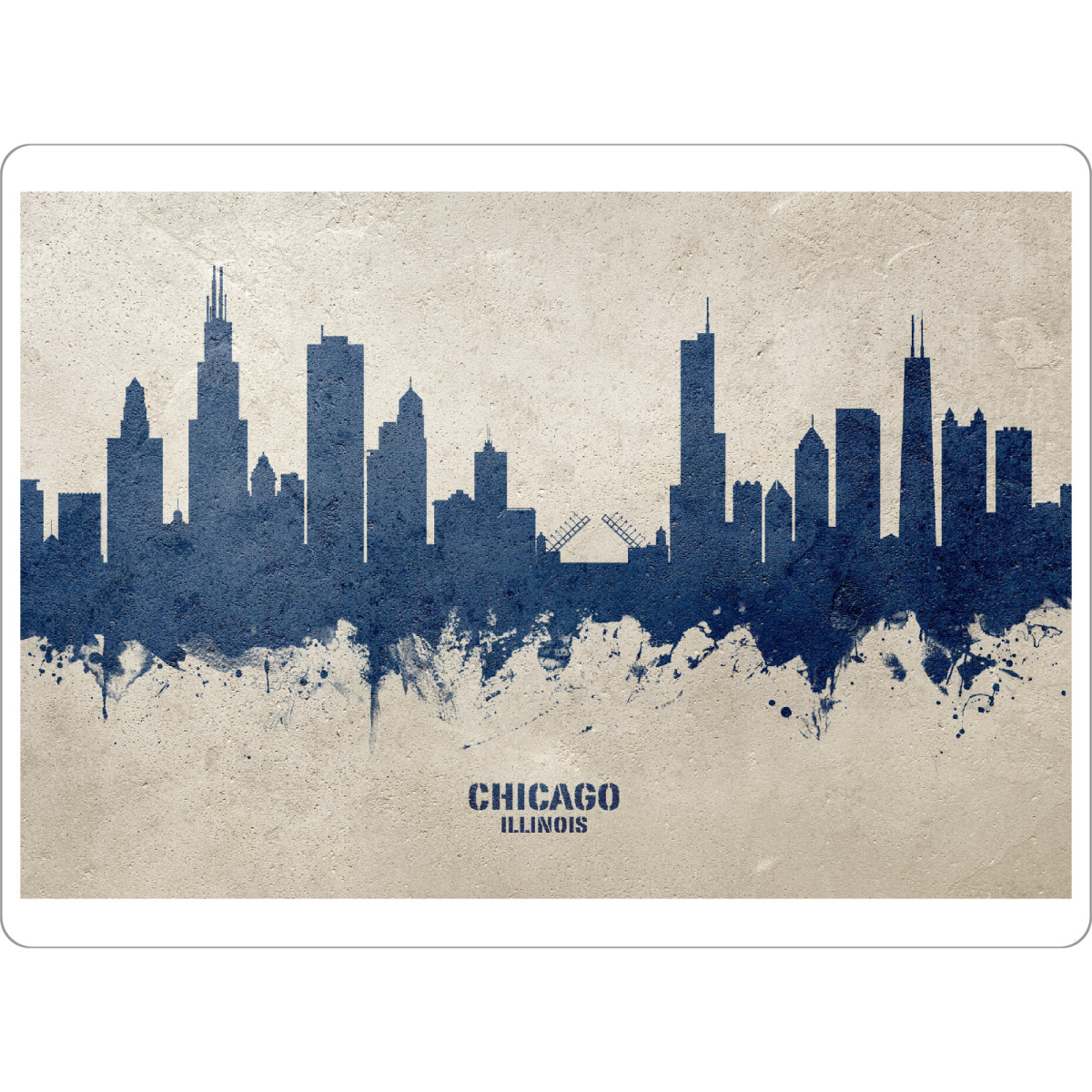 Tischset "Chicago Illinois Skyline PaintBlue" artboxONE - Städte,Städte / Chicago