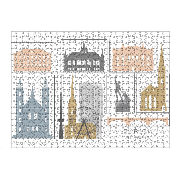 artboxONE Puzzle "Zurich skyline earth" artboxONE - Städte,Reise,Architektur,Städte / Zürich,Kartografie