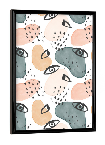 Poster mit schwarzem Rahmen "Painterly Eyes Pattern" artboxONE - Fashion