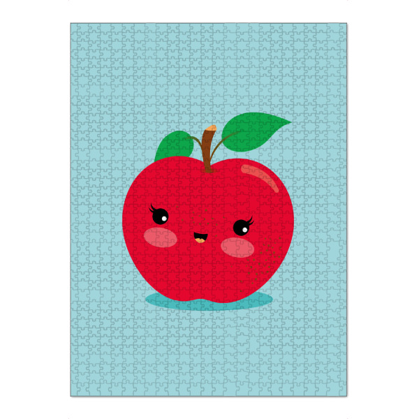 Puzzle Ravensburger "Kawaii-Illustration Apfel-Lächeln" artboxONE - Für Kinder,Essen & Trinken / Obst & Gemüse