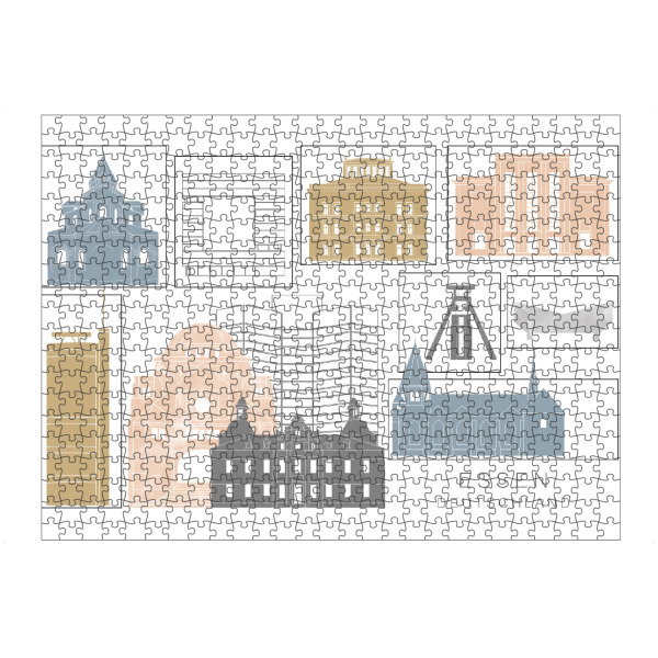 Puzzle Ravensburger "Essen skyline earth" artboxONE - Städte,Reise,Architektur,Kartografie
